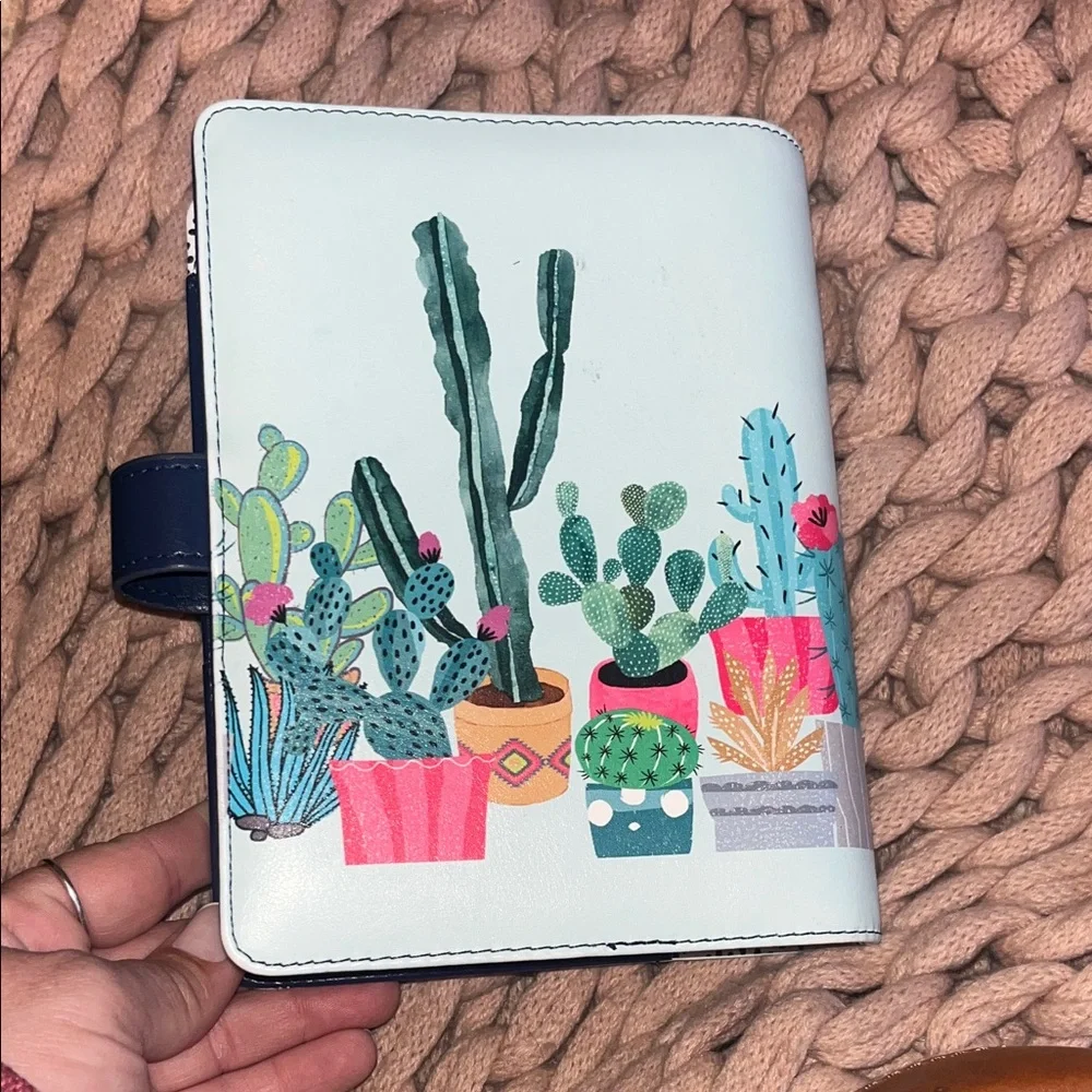 52 Agenda Personal Rings Blue Cactus Organizer Binder